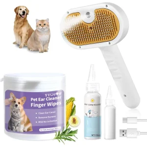 Steam Pet Grooming Brush – 2-in-1 Deshedding & Spa Tool